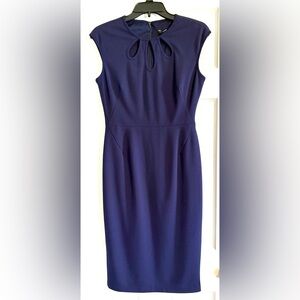 Maggy London Navy Keyhole Midi Dress
